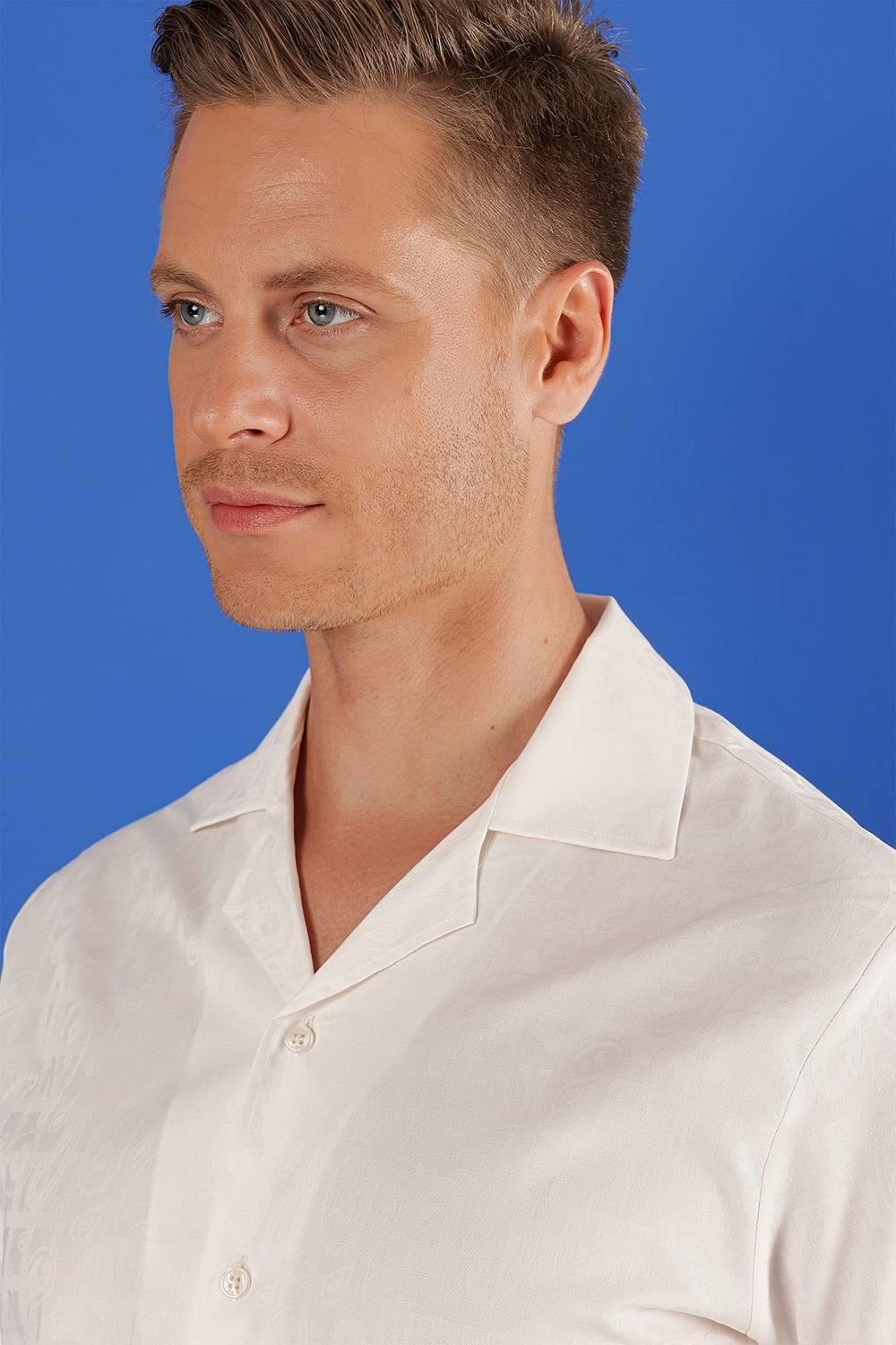 G 1533 Slim Fit Beyaz Klasik Gömlek