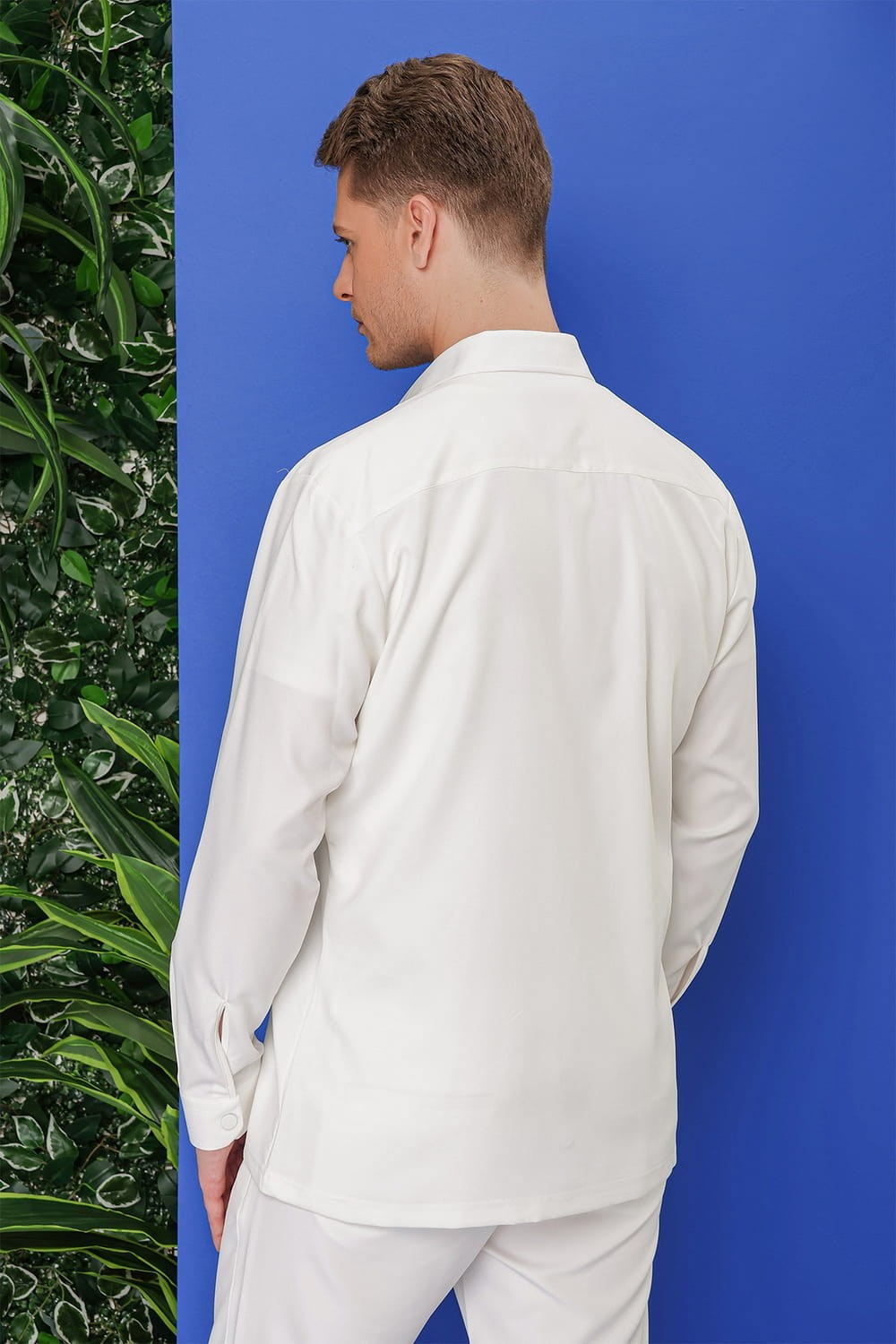 G 1534 Slim Fit Ekru Klasik Gömlek