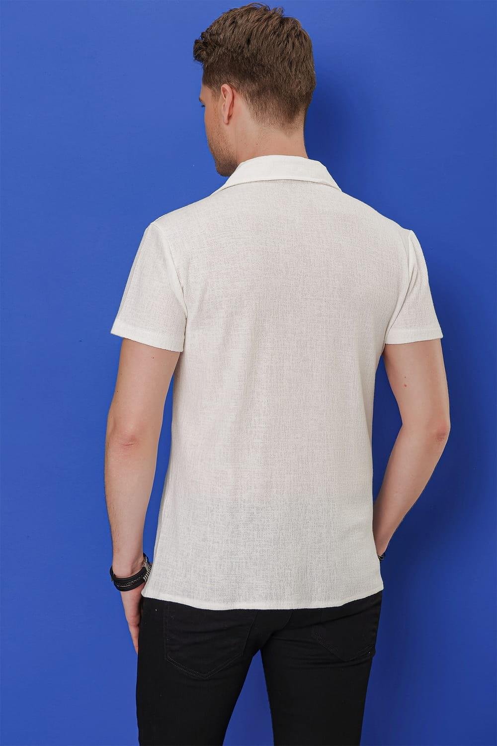 G 1535 Slim Fit Beyaz Klasik Gömlek