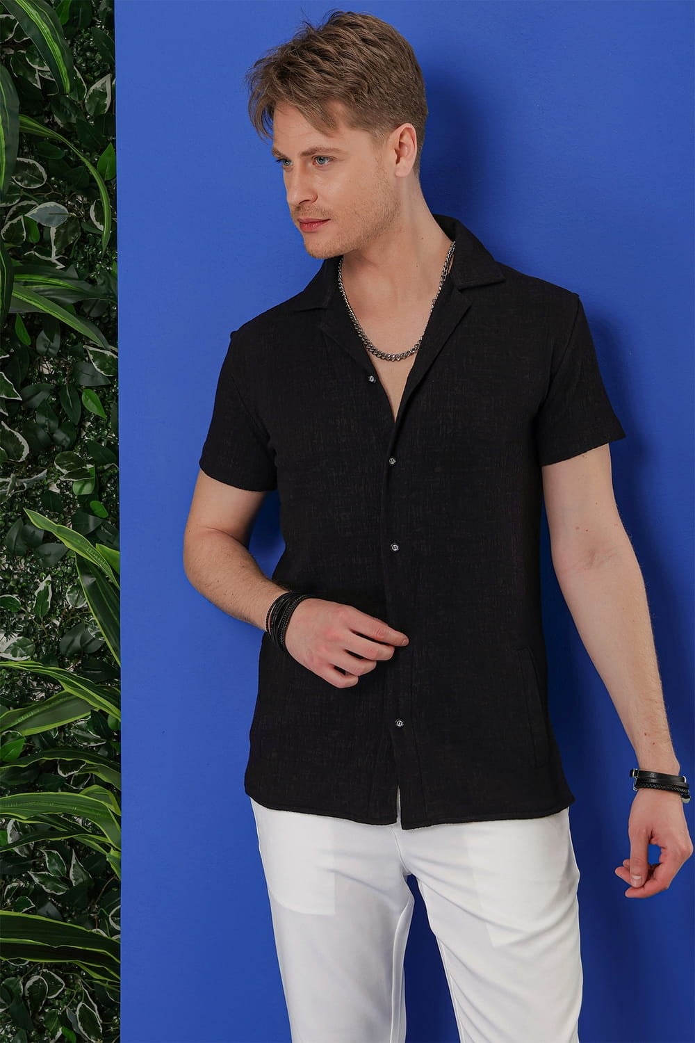 G 1535 Slim Fit Siyah Klasik Gömlek