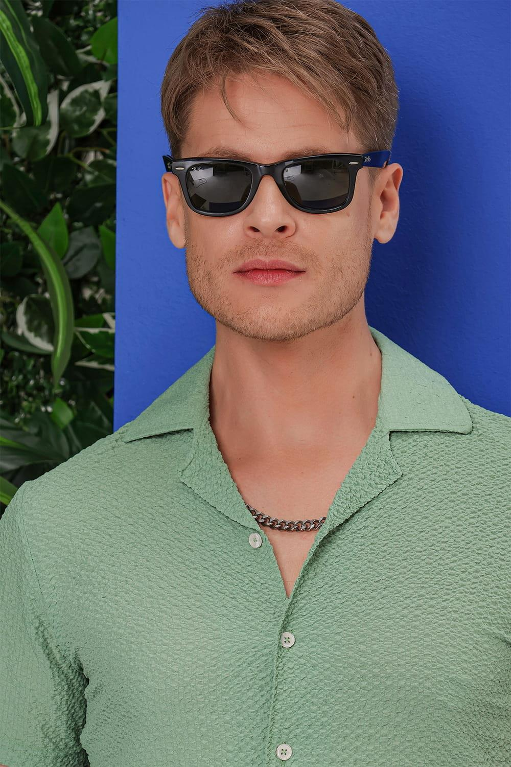 G 1536 Slim Fit Yeşil Klasik Gömlek