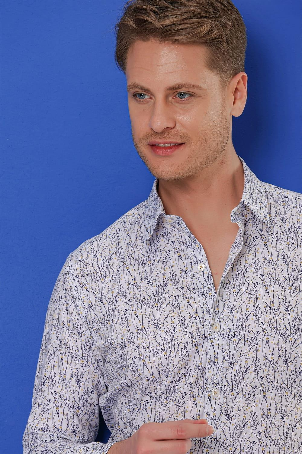 G 1540 Slim Fit Beyaz Klasik Gömlek