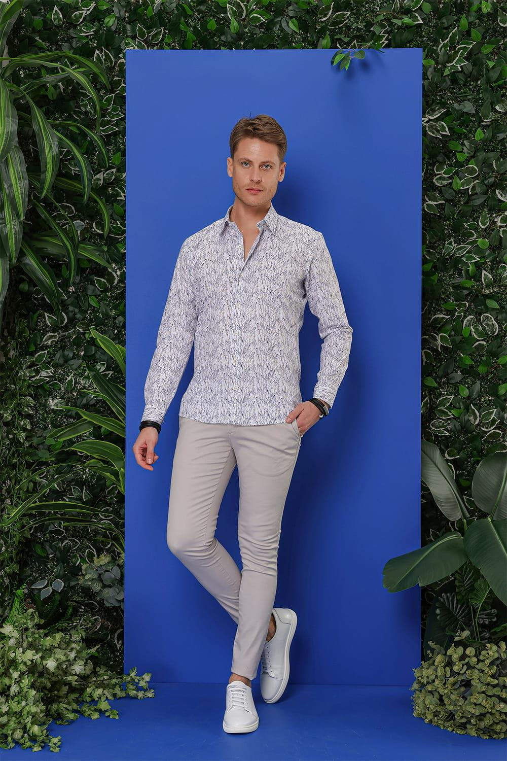 G 1540 Slim Fit Beyaz Klasik Gömlek