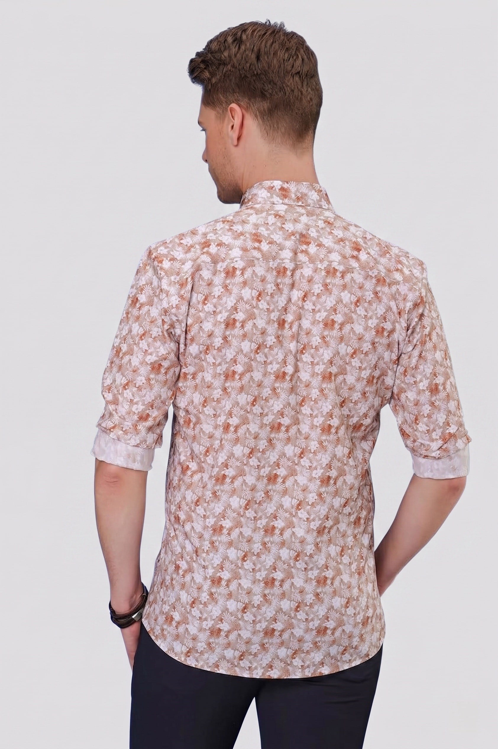 G 1542 Slim Fit Taba Klasik Gömlek