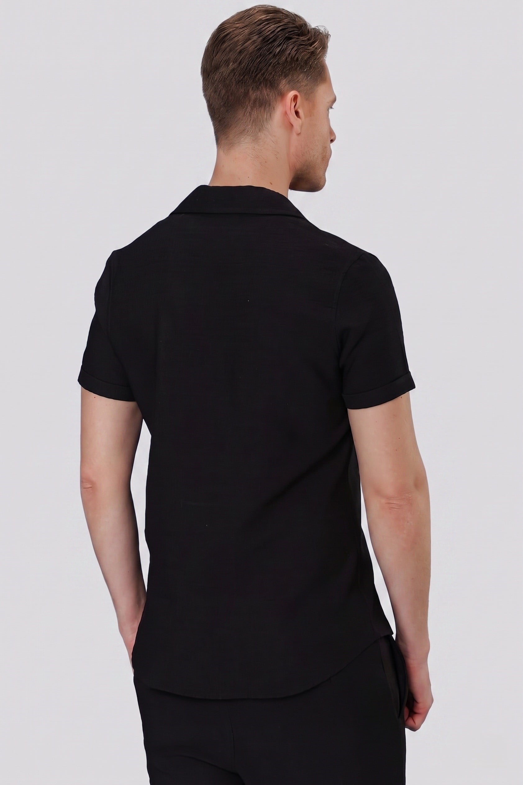 G 1549 Slim Fit Siyah Klasik Gömlek