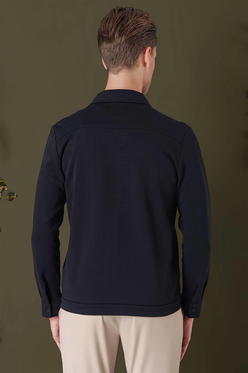 G 1562 Slim Fit Lacivert Klasik Gömlek