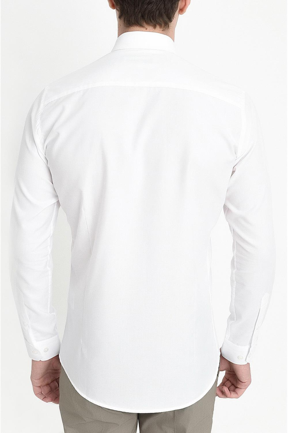 GK 565 Slim Fit Beyaz Klasik Gömlek