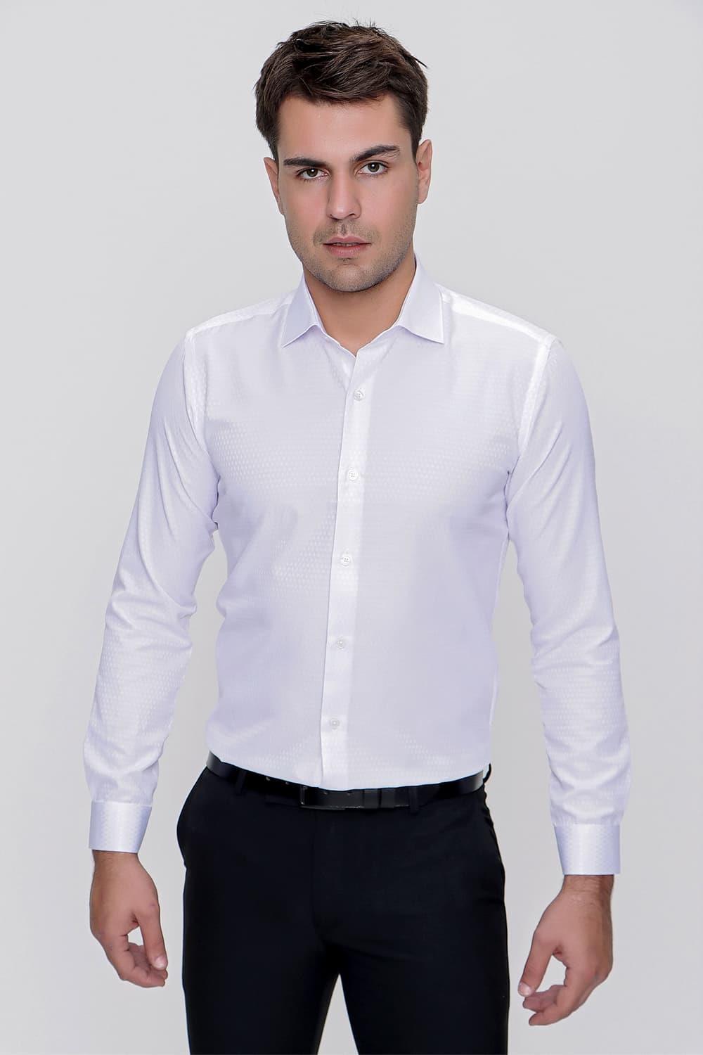 GK 627 Beyaz Klasik Gömlek