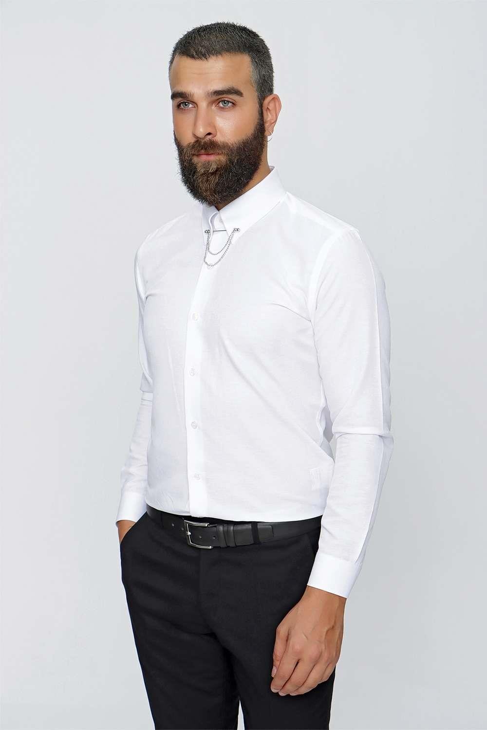 GK 646 Beyaz Klasik Gömlek