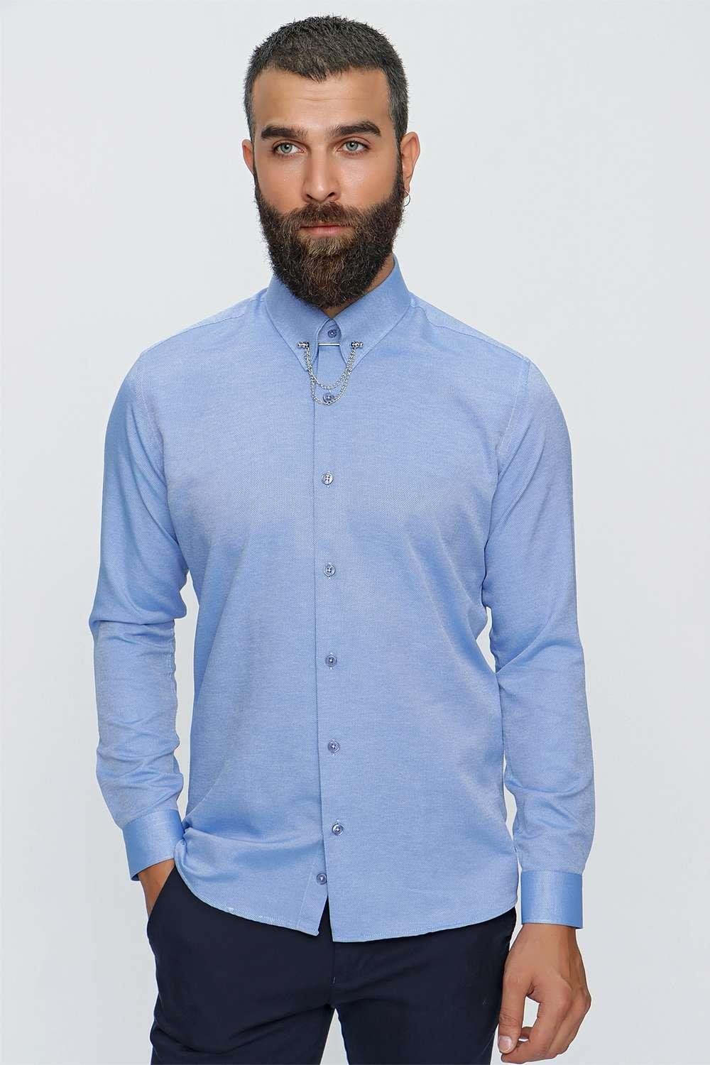 GK 647 Koyu Mavi Klasik Gömlek