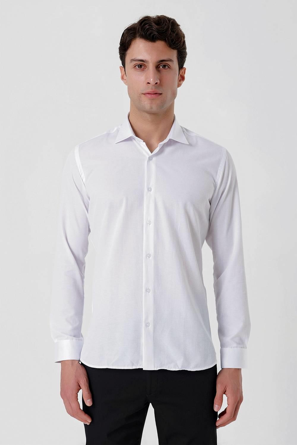 GK 677 Slim Fit Beyaz Altro Gömlek