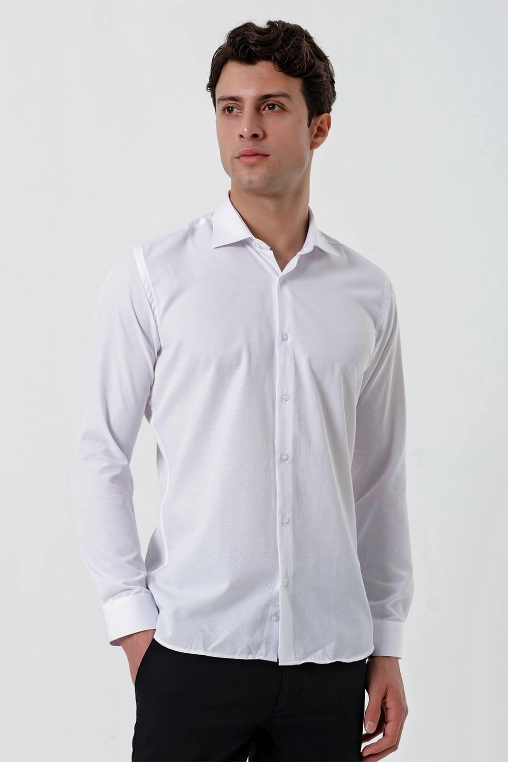 GK 677 Slim Fit Beyaz Altro Gömlek