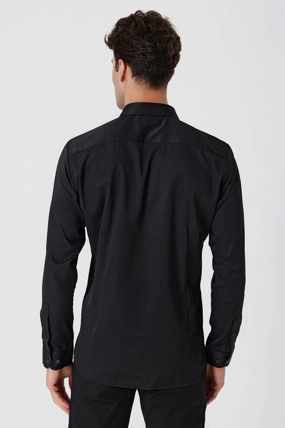GK 677 Slim Fit Siyah Altro Gömlek