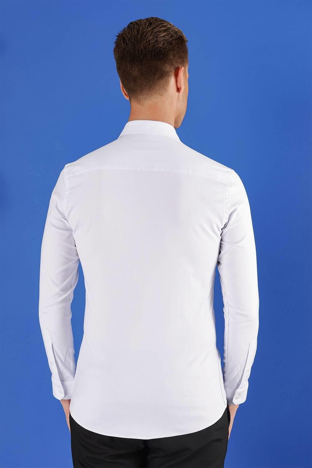 GK 690 Slim Fit Beyaz Klasik Gömlek