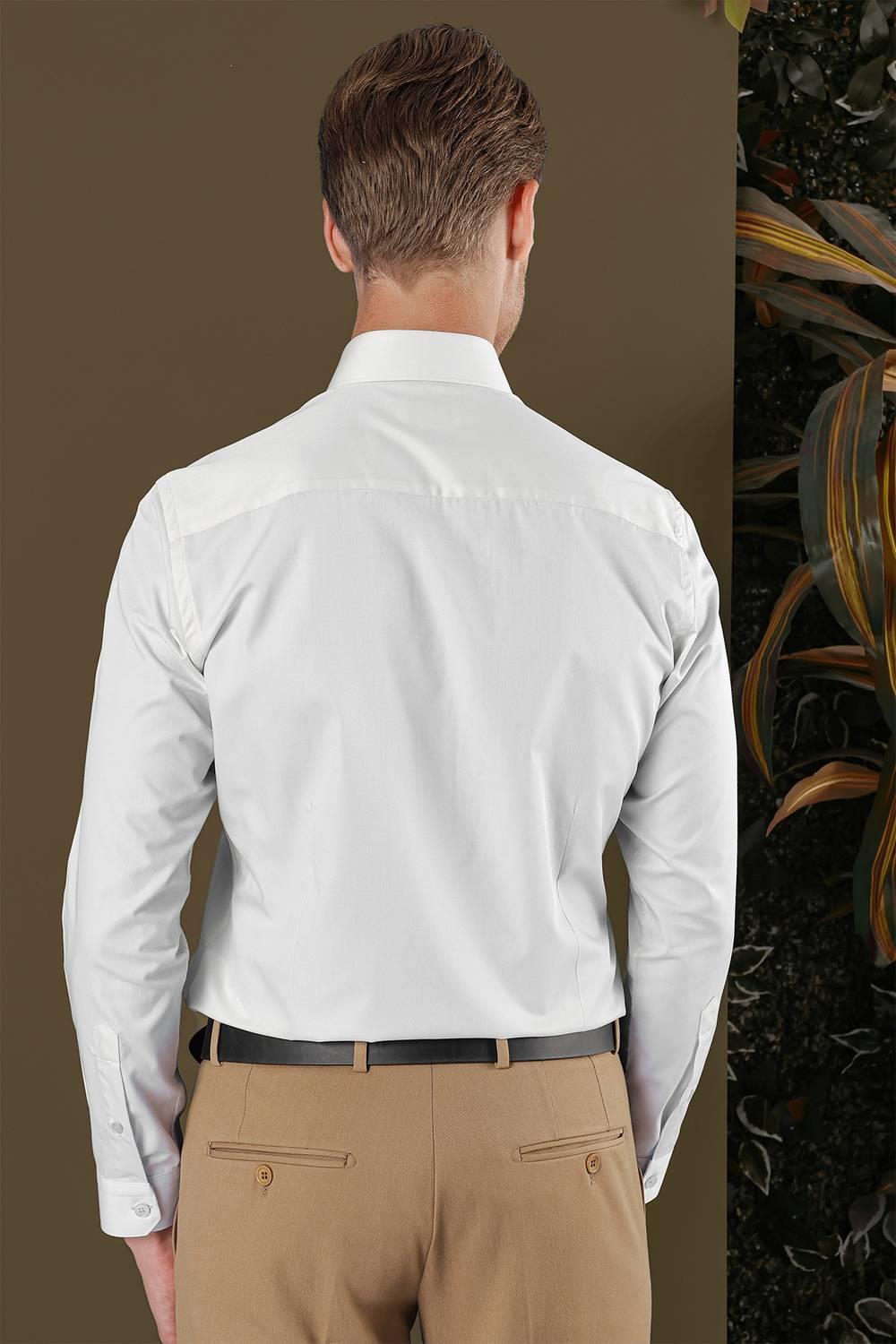 GK 704 Slim Fit Mavi Klasik Gömlek