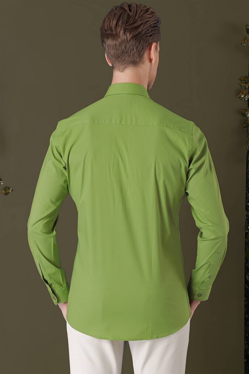 GK 709 Slim Fit Yeşil Klasik Gömlek