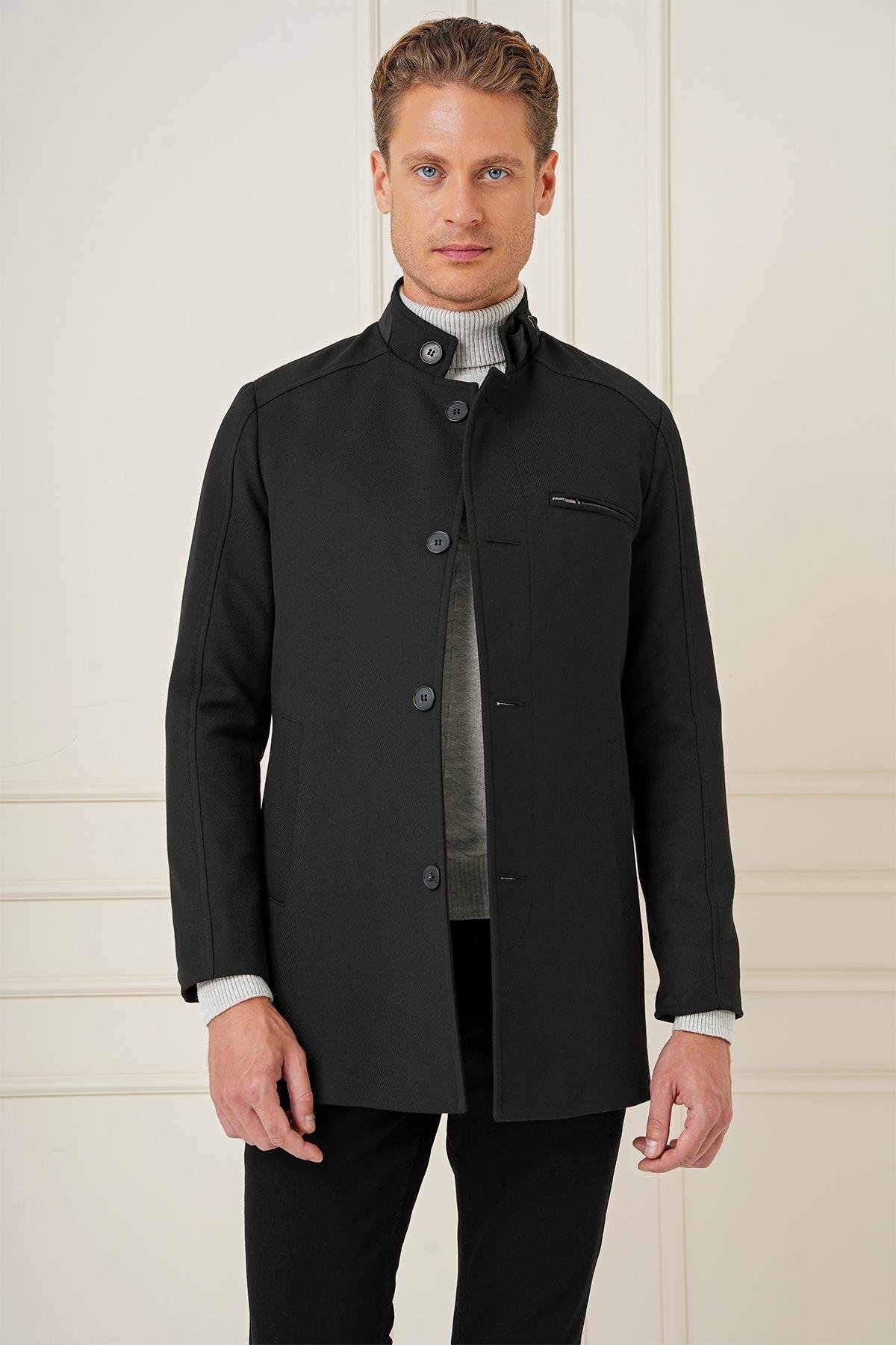 KA 089 Slim Fit Siyah Spor Kaban