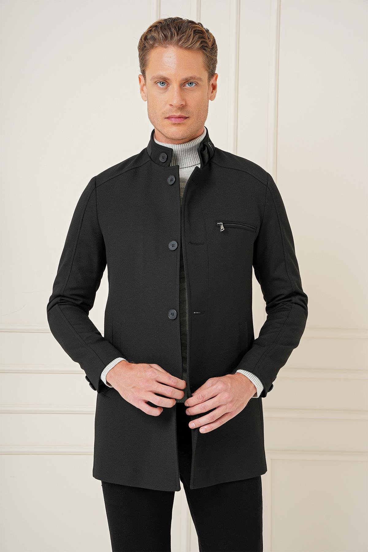 KA 089 Slim Fit Siyah Spor Kaban