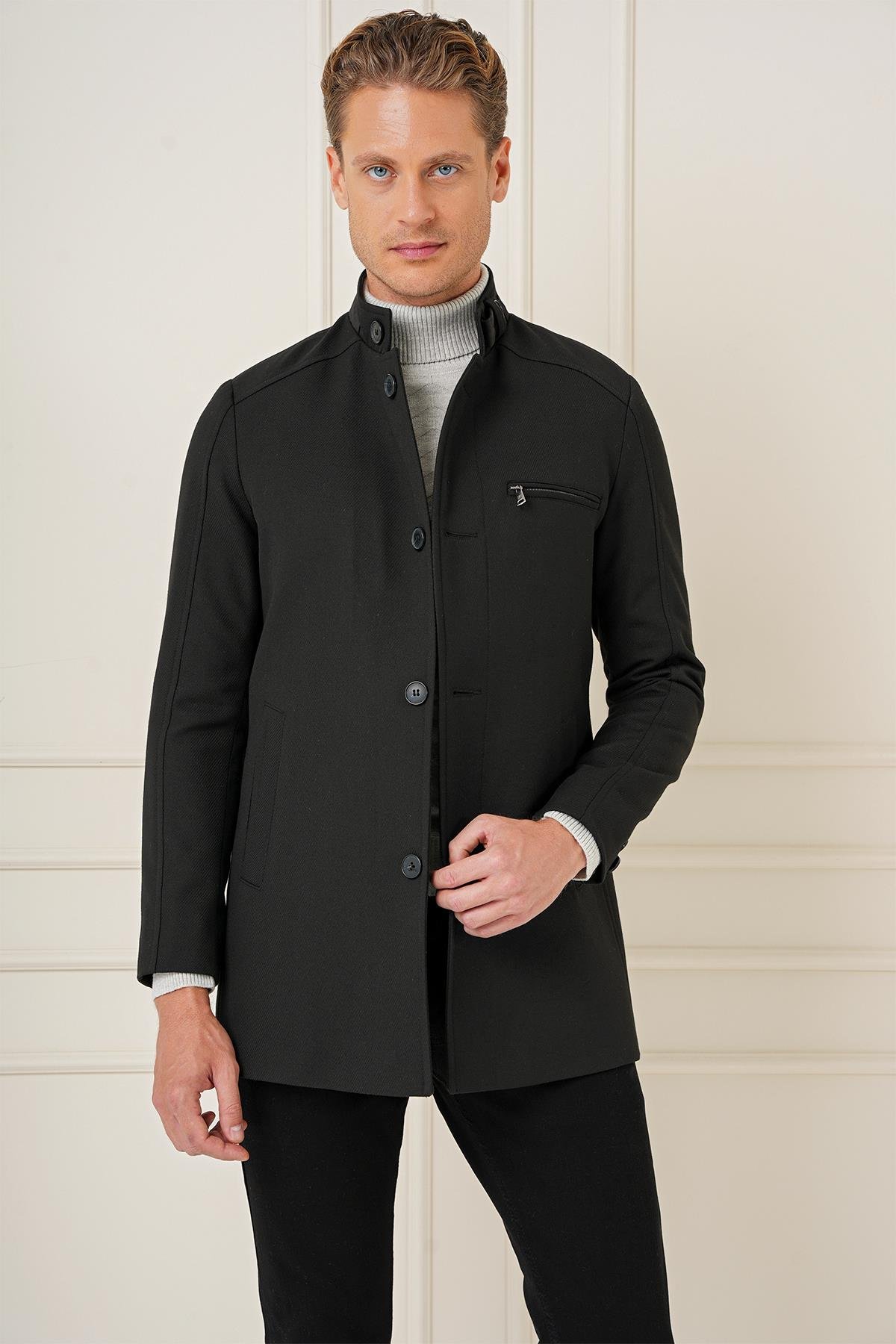 KA 089 Slim Fit Siyah Spor Kaban