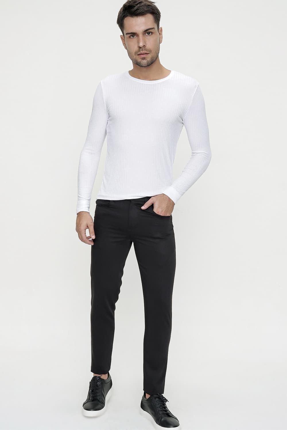 P 1085 Slim Fit Siyah Spor Pantolon