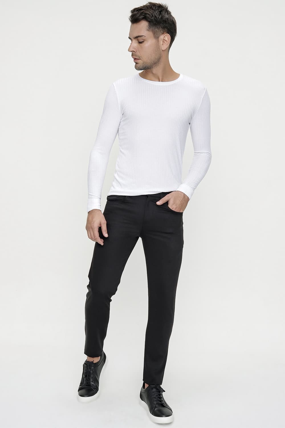 P 1085 Slim Fit Siyah Spor Pantolon