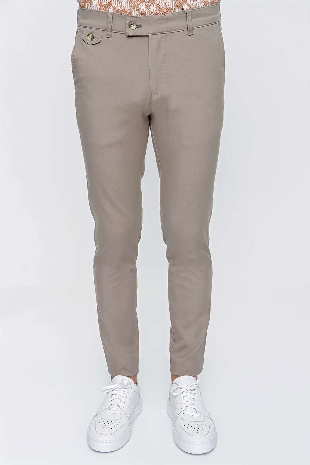 P 1093 Slim Fit Bej Spor Pantolon