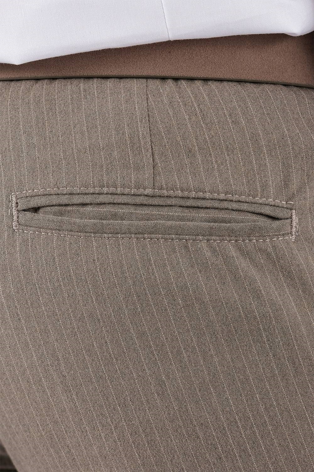 P 1136 Slim Fit Bej Klasik Pantolon
