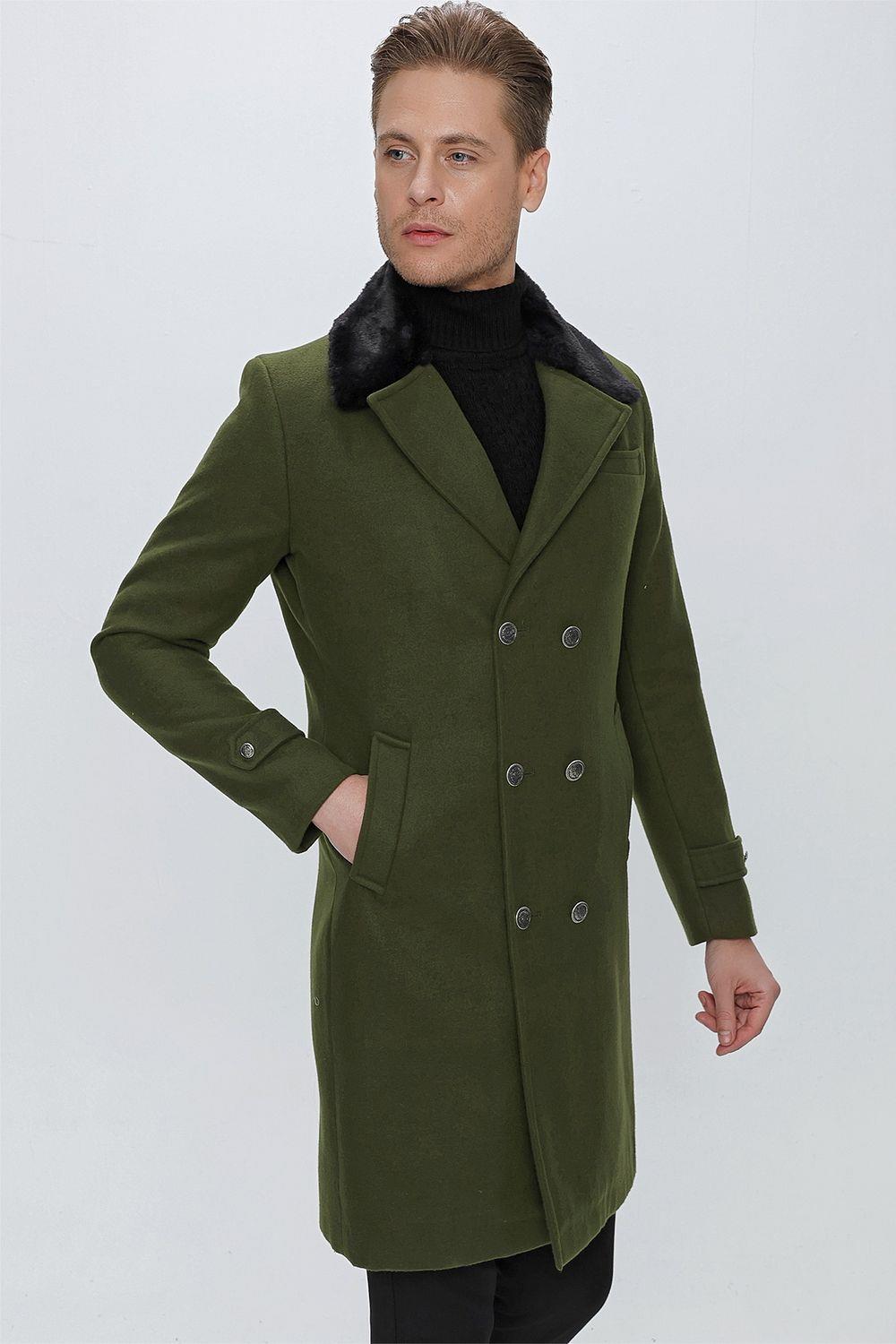 PLT 076 Yeşil Klasik Palto