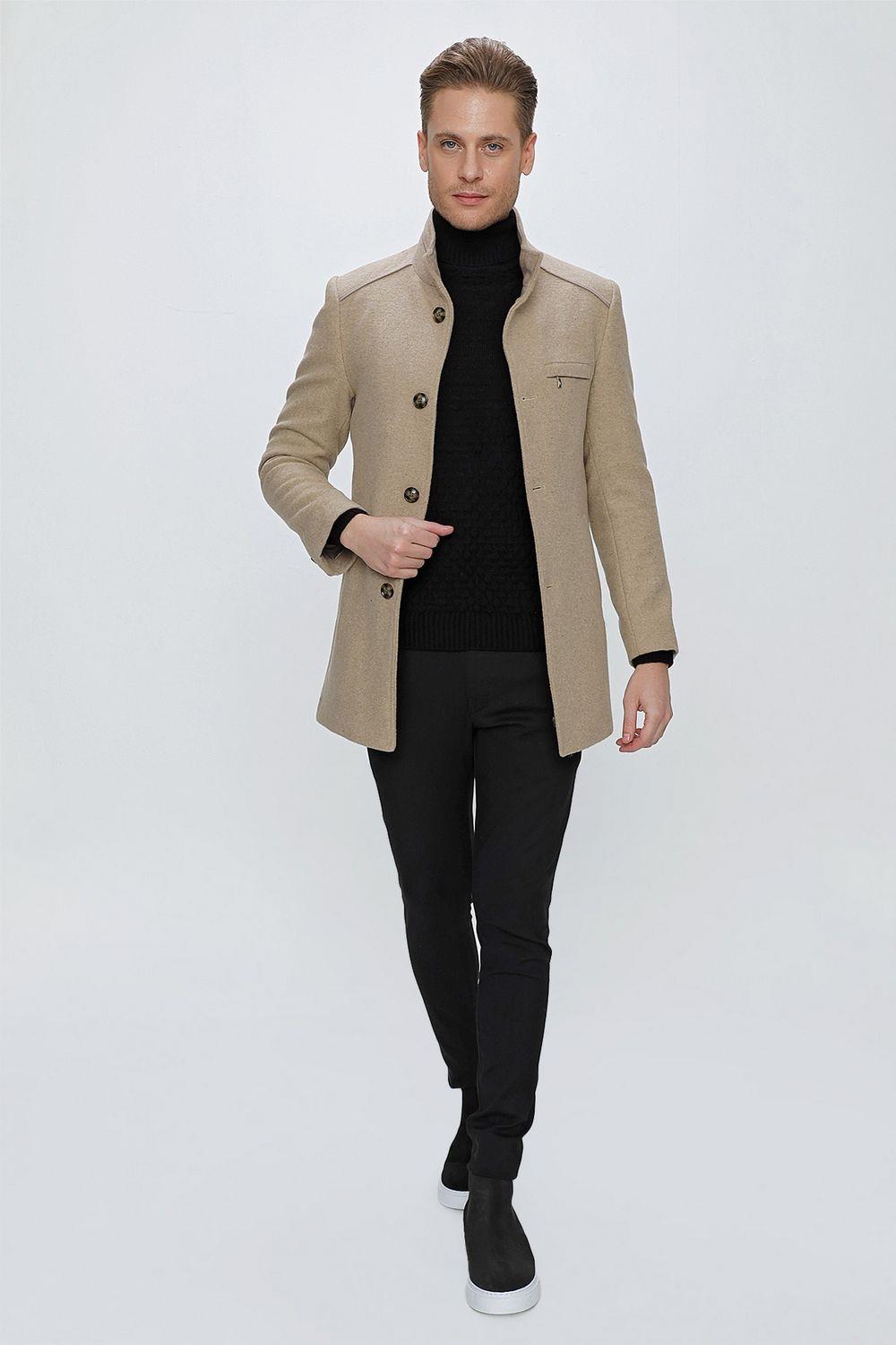 PLT 081 Bej Klasik Palto