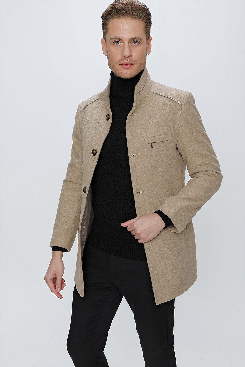 PLT 081 Bej Klasik Palto