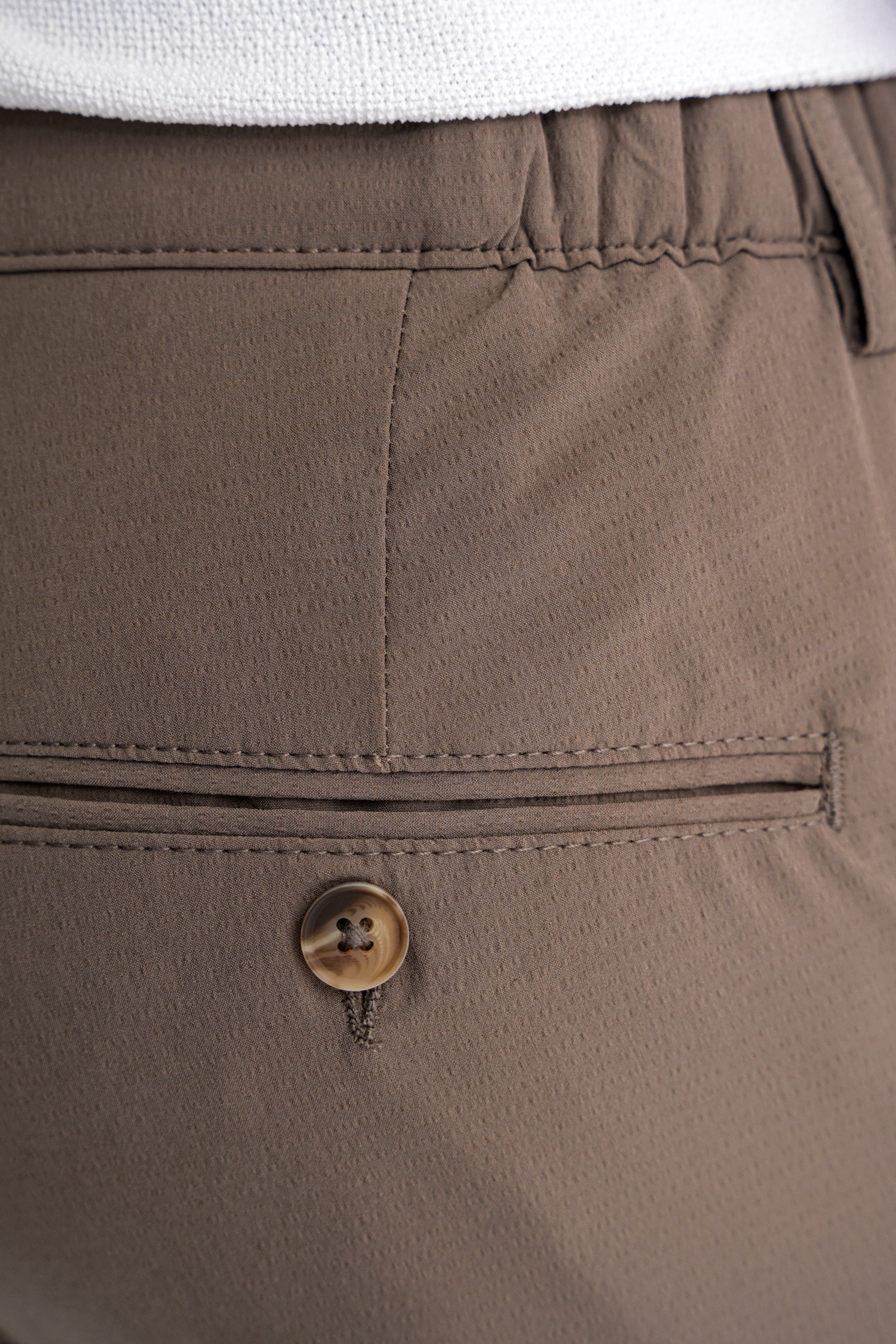 Regular Fit Yan Cep Doku Desenli Beli Lastikli Vizon Pantolon P 1212