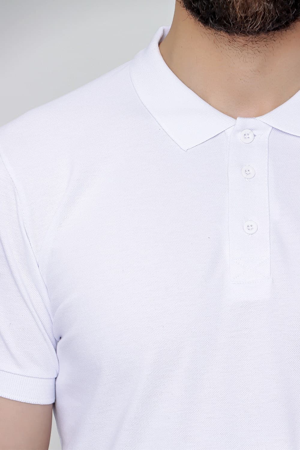Slim Fit %100 Pamuk Düğmeli Beyaz Polo Yaka Tişört Ts 829