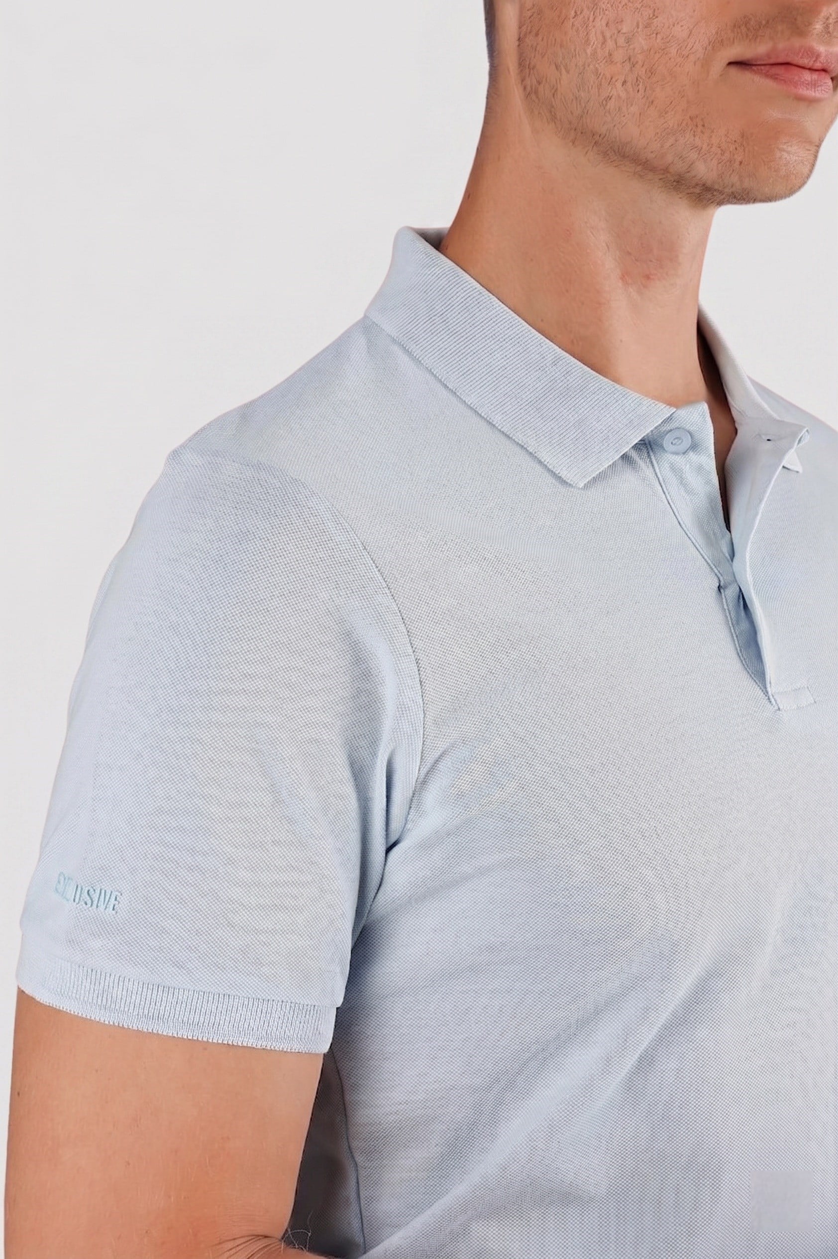 Slim Fit %100 Pamuk Düğmeli Mavi Polo Yaka Tişört Ts 845
