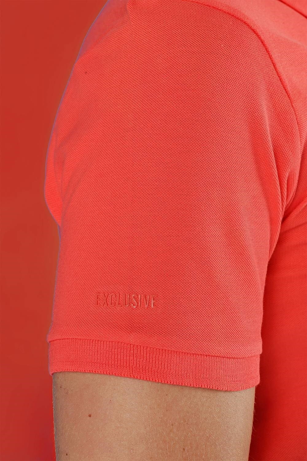 Slim Fit %100 Pamuk Düğmeli Mercan Polo Yaka Tişört Ts 845