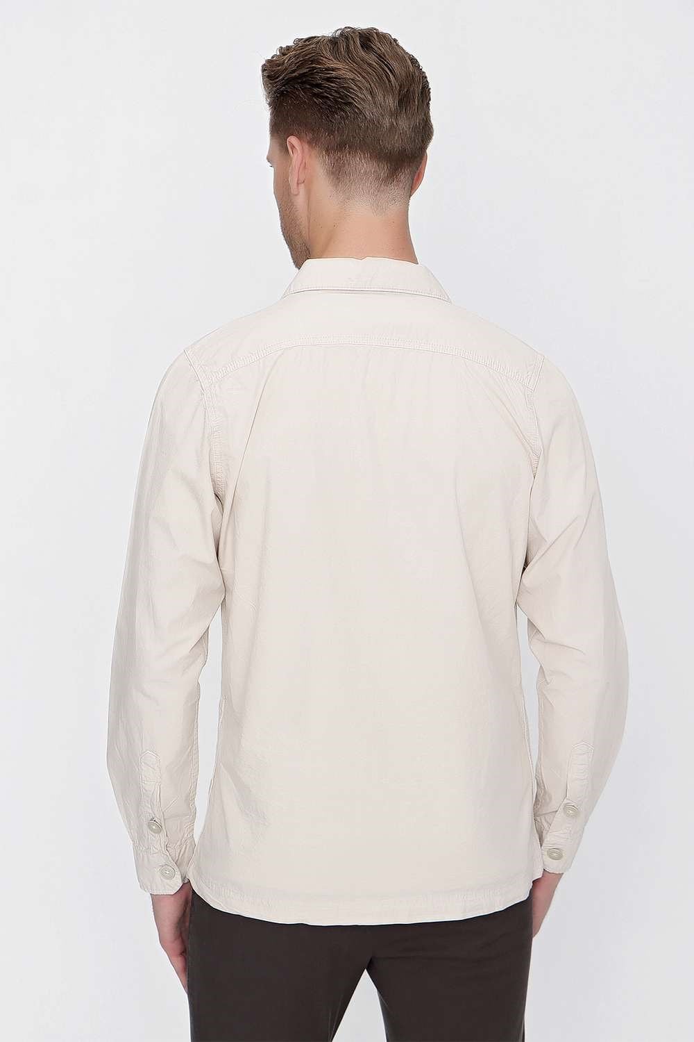 Slim Fit %100 Pamuk Yan Cep Gömlek Yaka Taş Spor Ceket C 618