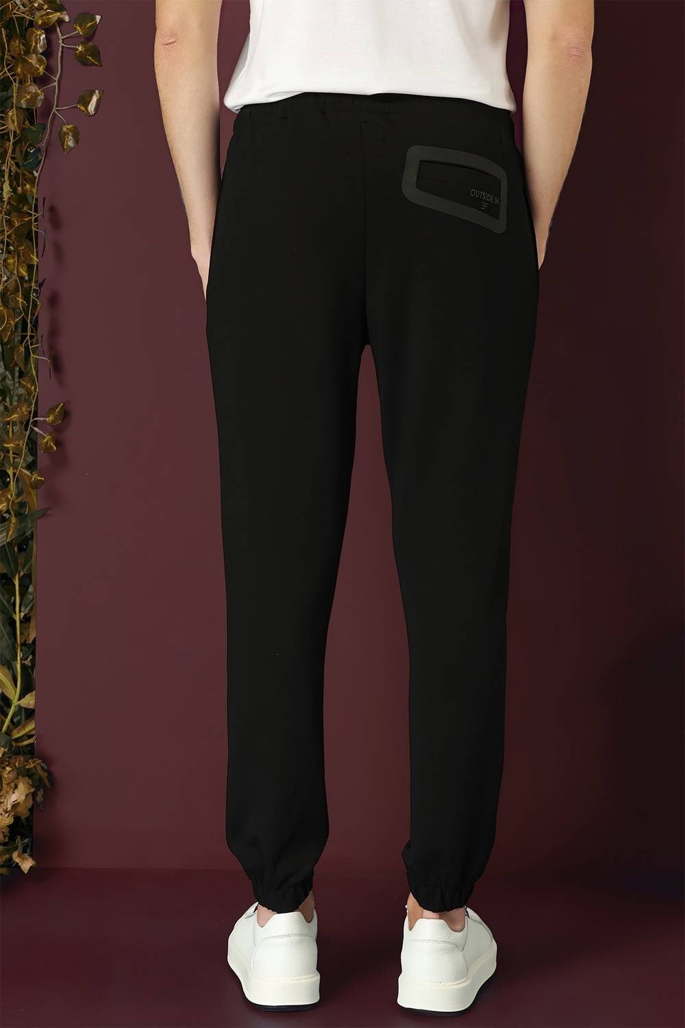 Slim Fit Beli İpli Paçası Lastikli Siyah Jogger Pantolon P 1140