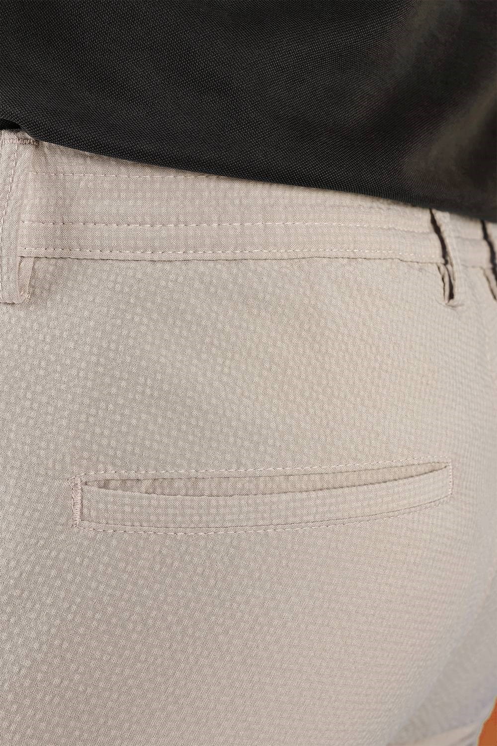 Slim Fit Beli Lastikli Gofre Kumaş Bej Spor Pantolon P 1126