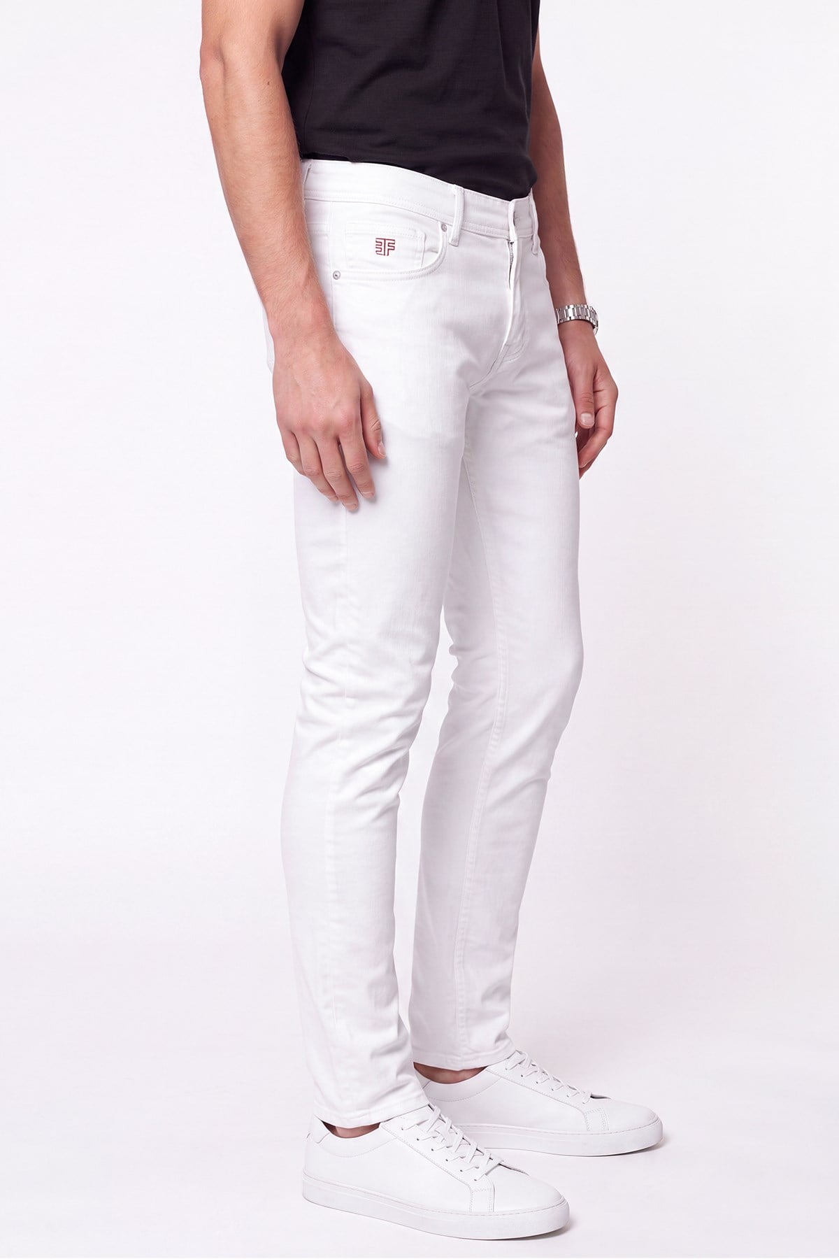 Slim Fit Beyaz Jean Kot Pantolon   PNT 098  