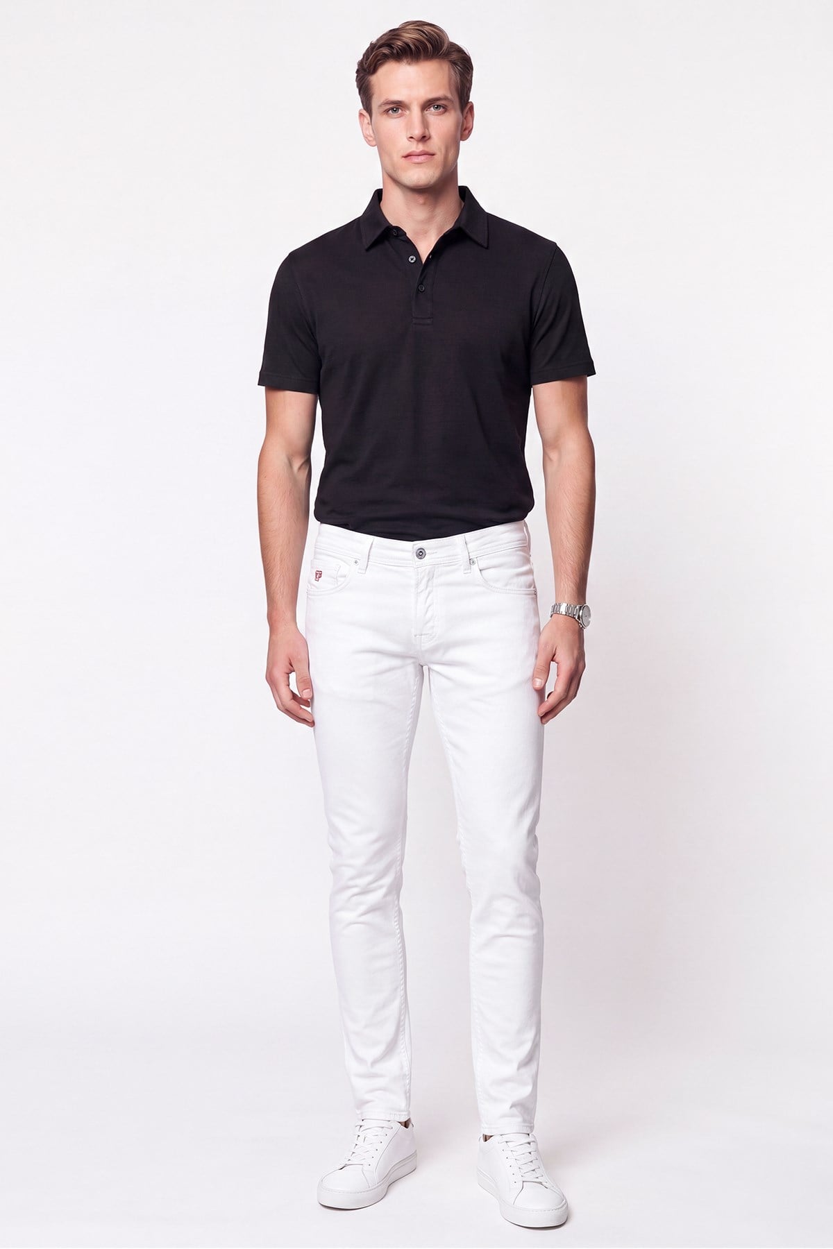 Slim Fit Beyaz Jean Kot Pantolon   PNT 098  