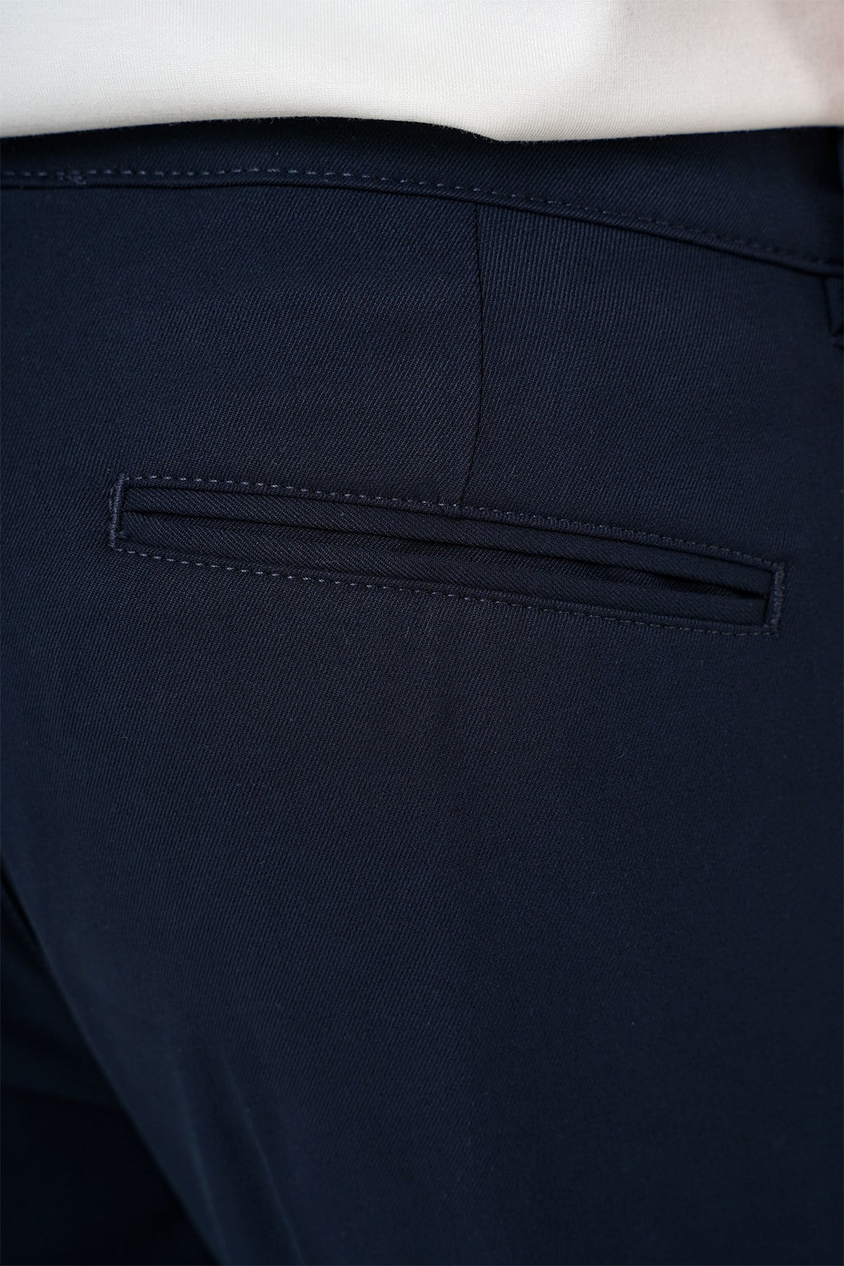 Slim Fit Çift Pileli Yan Cep Esnek Pamuk Lacivert Pantolon P 1164