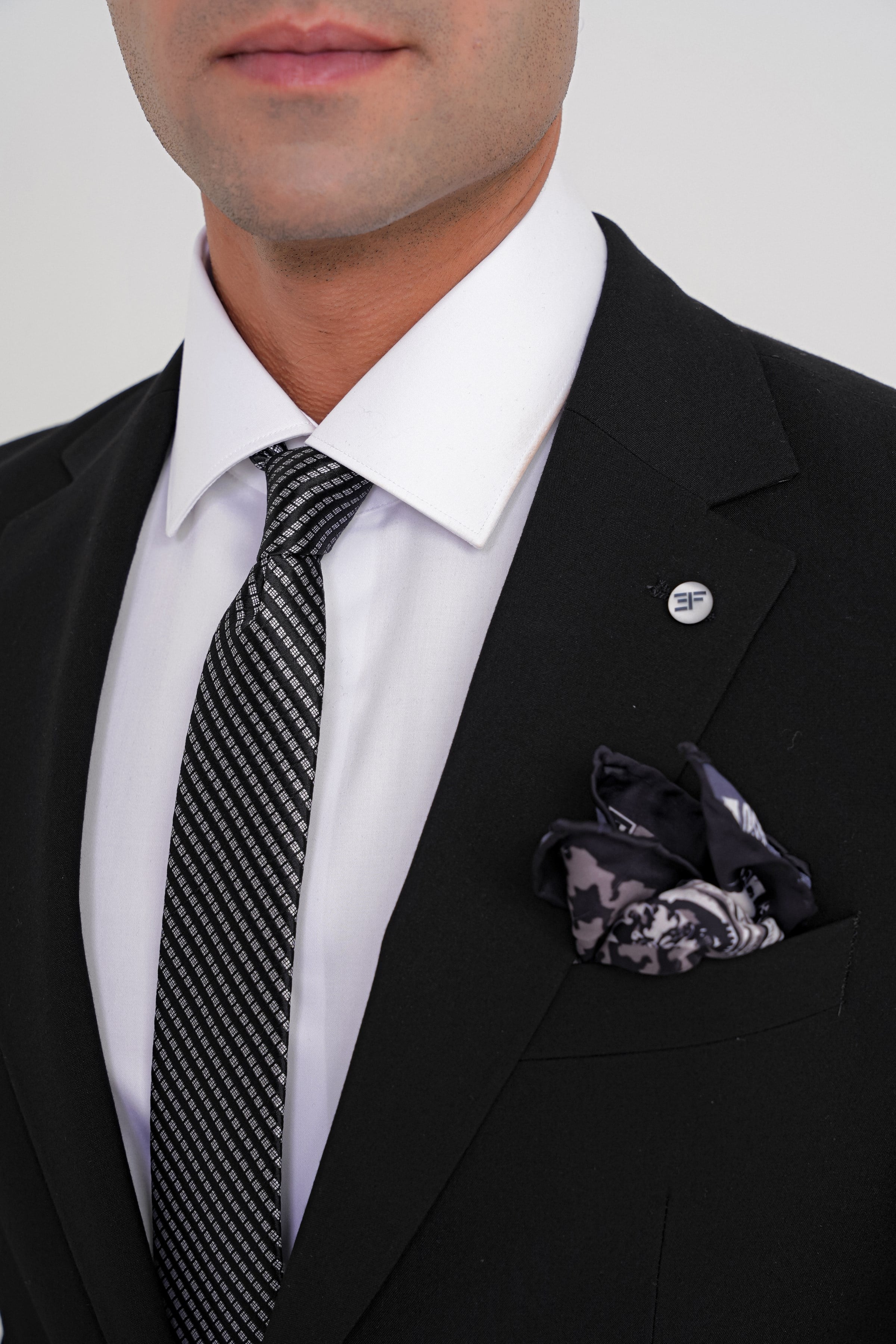 Slim Fit Çift Yırtmaç Esnek Düz Siyah Takım Elbise Tk 917
