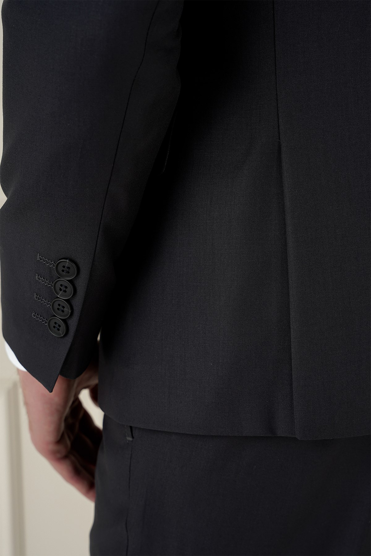 Slim Fit Çift Yırtmaç Mono Yaka Klasik Antrasit Takım Elbise Tk 912