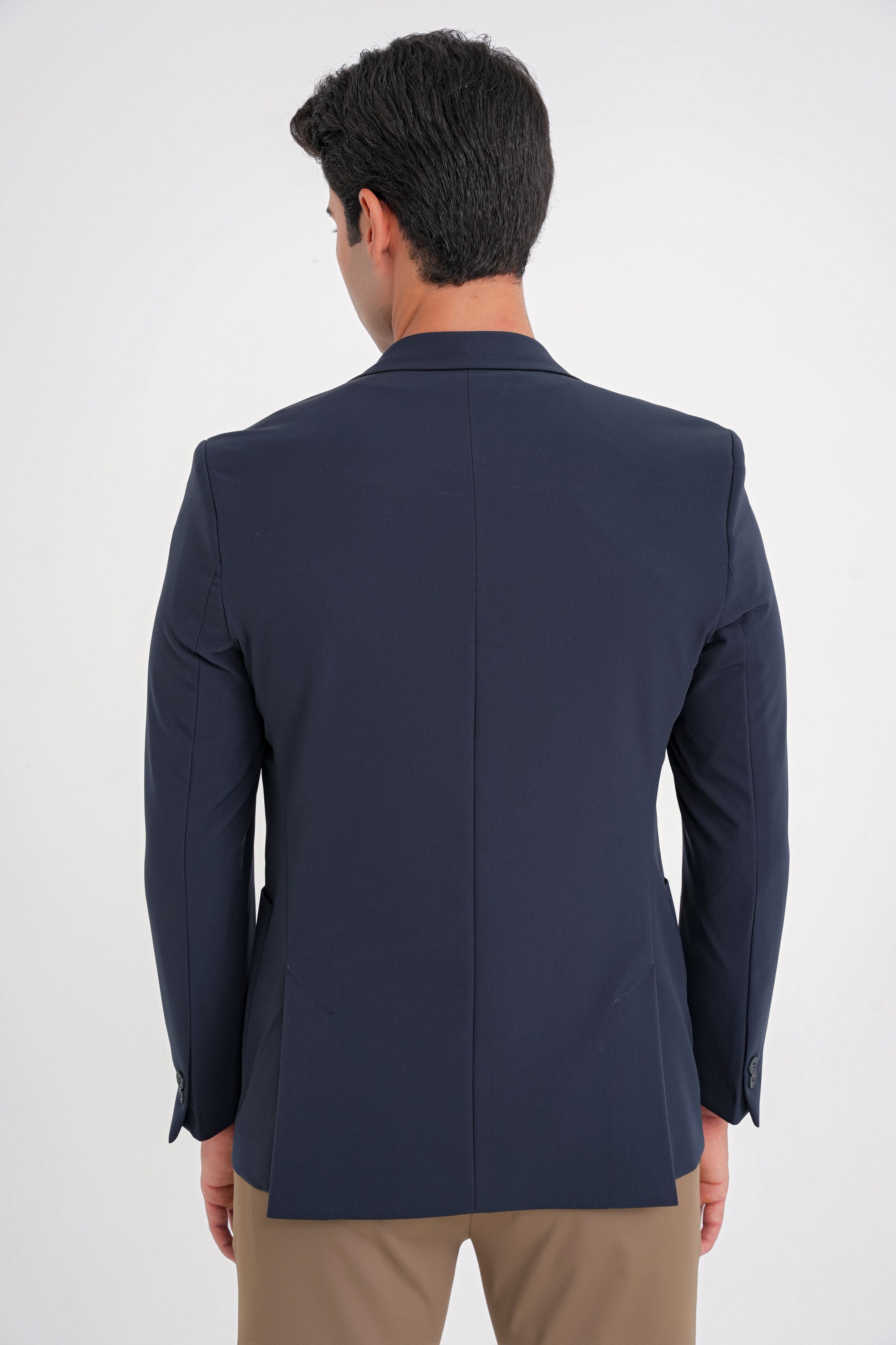 Slim Fit Çift Yırtmaç Torba Cep Esnek Spandex Karışımlı Havacı Lacivert-1 Ceket C 697