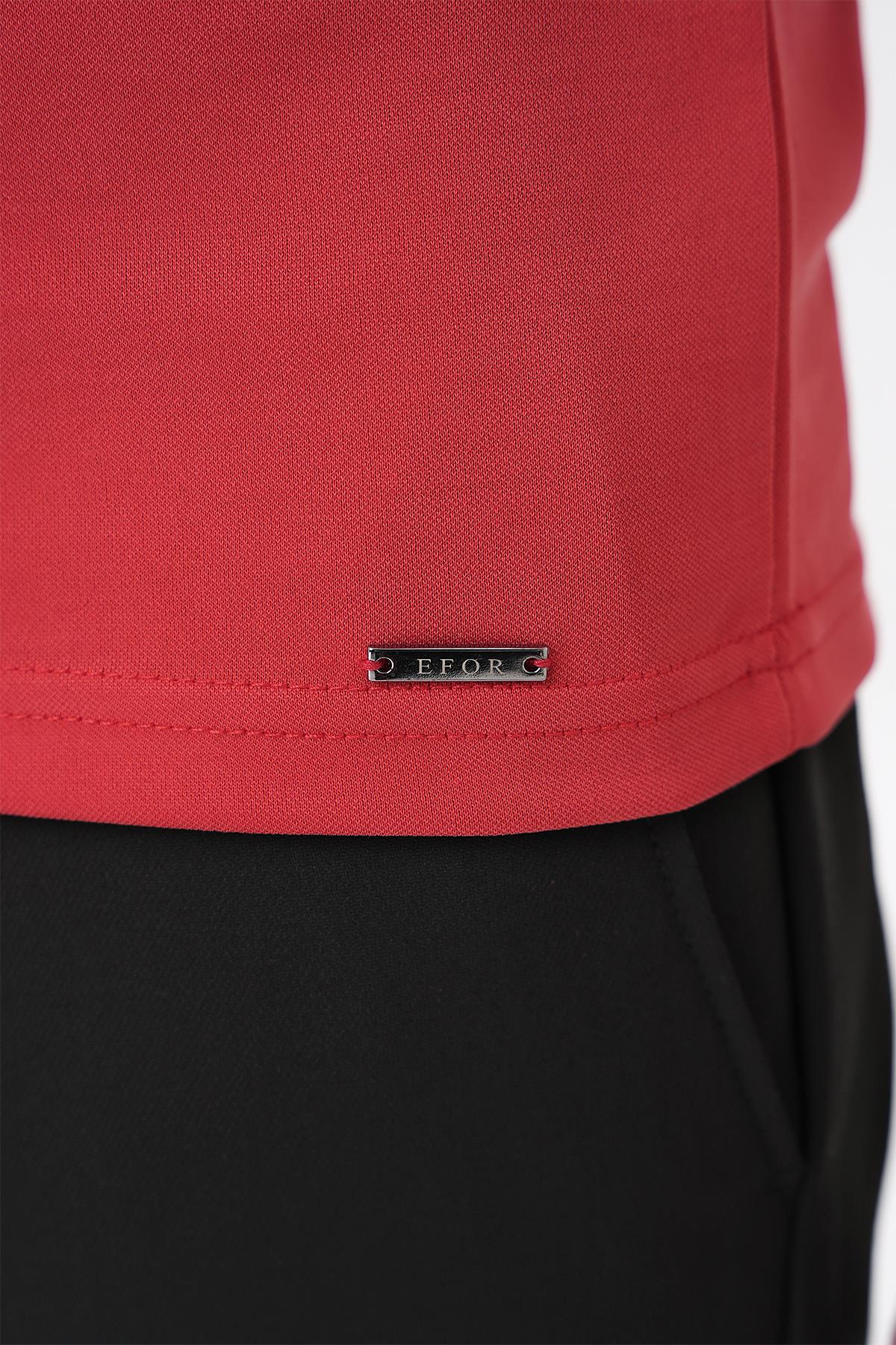 Slim Fit Düğmeli Polo Yaka Pamuklu Mercan Tişört Ts 879