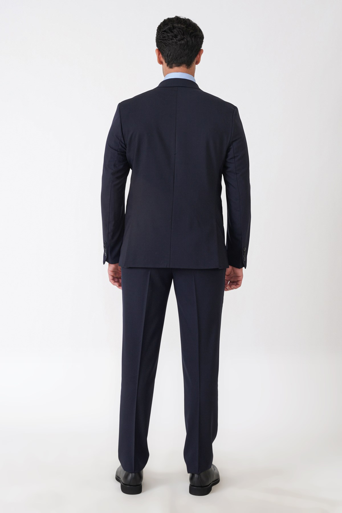 Slim Fit Esnek %97 Yünlü Düz Lacivert Takım Elbise TK 957