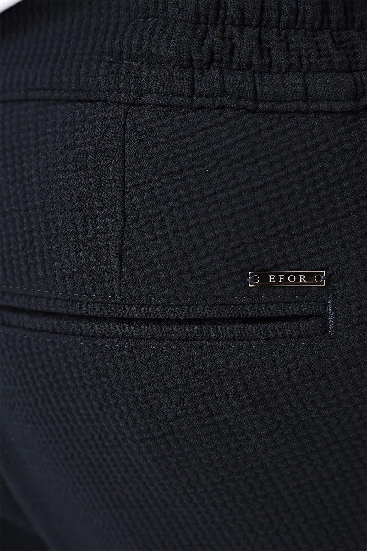 Slim Fit Esnek Pamuklu Gofre Kumaş Lacivert Pantolon P 1166