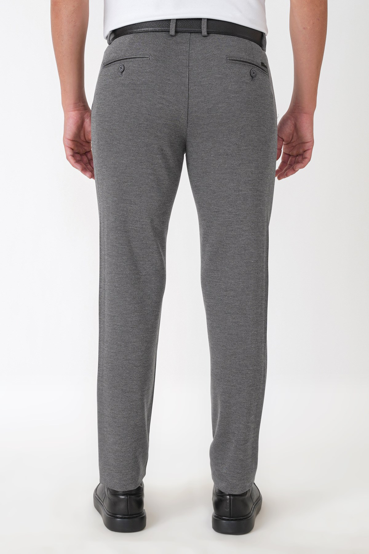 Slim Fit Esnek Pamuklu Yan Cepli Füme Pantolon P 1231