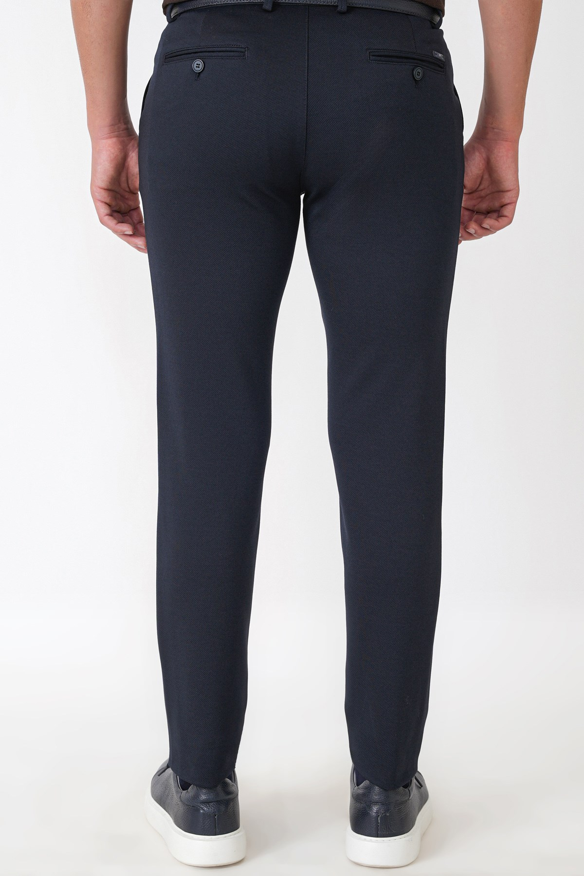 Slim Fit Esnek Pamuklu Yan Cepli Lacivert Pantolon P 1231