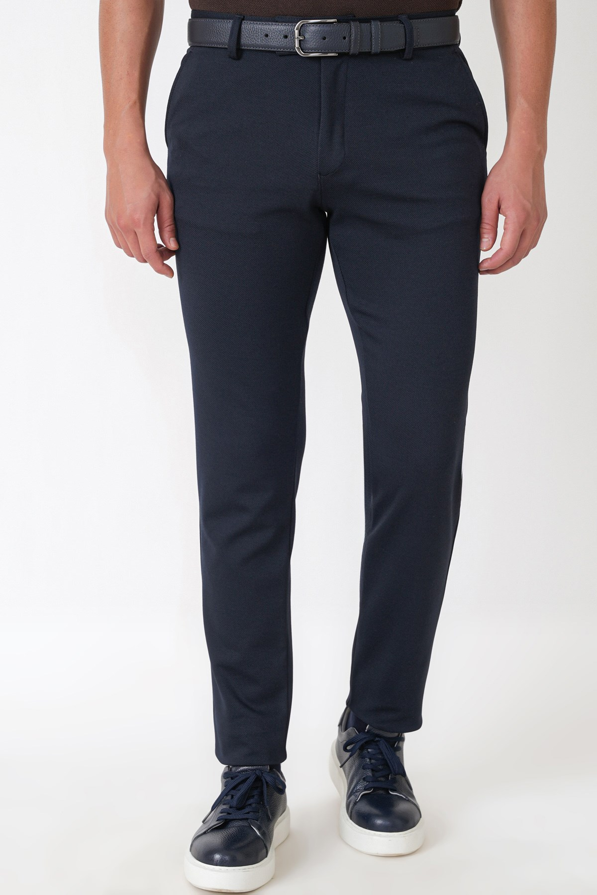 Slim Fit Esnek Pamuklu Yan Cepli Lacivert Pantolon P 1231