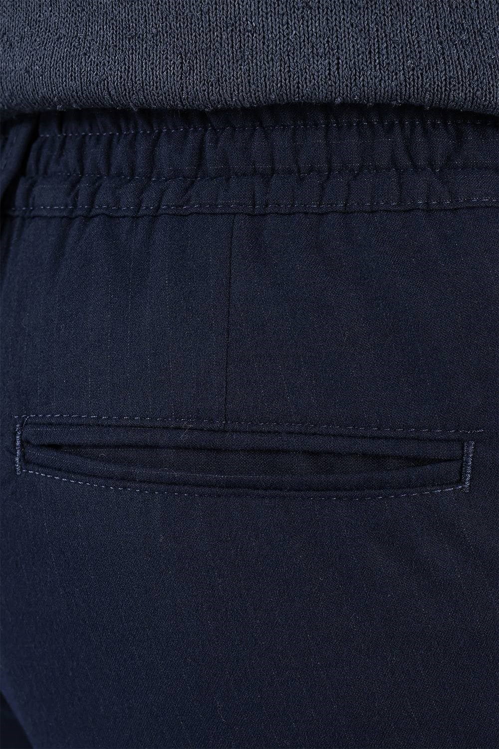 Slim Fit Esnek Yünlü İnce Çizgili Lacivert Pantolon P 1136